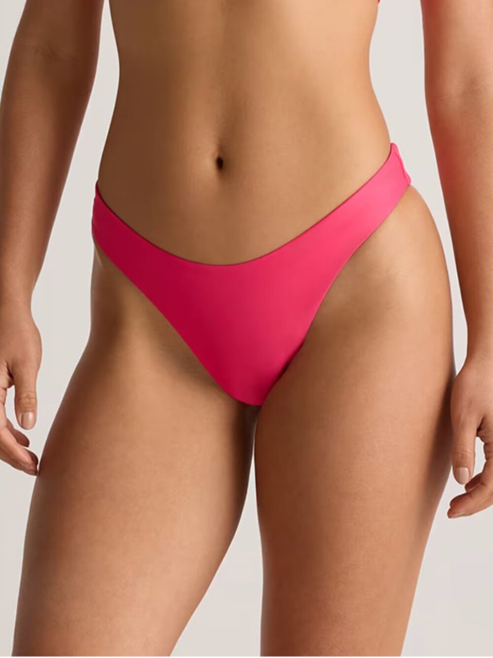 Quince Italian High-Cut Bikini Bottom In Pink Size Small NWT